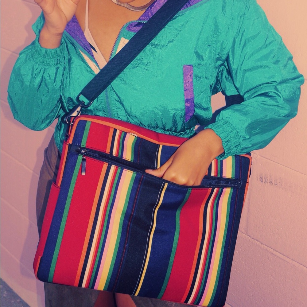 Vintage Striped Laptop Case